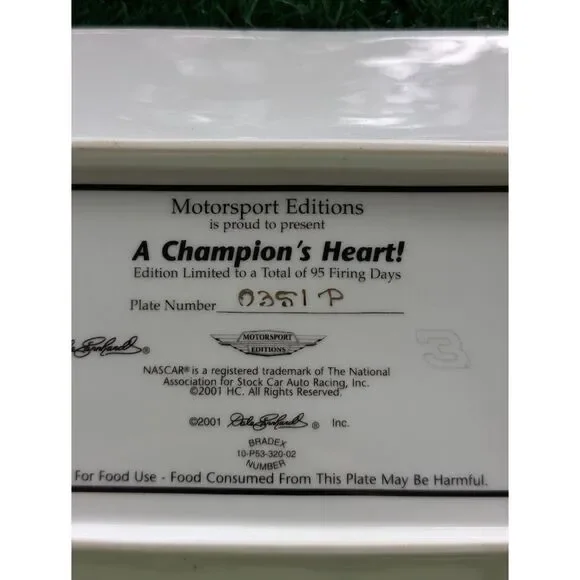 Dale Earnhardt Motorsport Editions Commemorative Plates Limited Edition - Picture 9 of 11